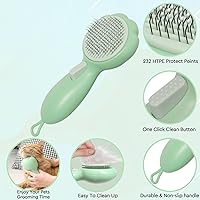 Vista 17 de GJEASE Cepillo de guante de aseo para gatos, cepillo para mascotas autolimpiante para mascotas de pelo corto y largo, cepillo de baño para perros