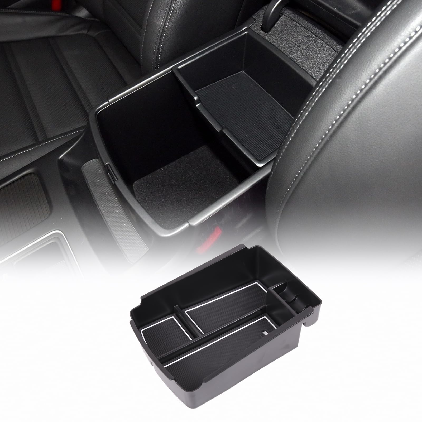 Organizzatore Console Centrale KUST Per Peugeot 3008 5008 2017-2021 - Con Tappetini Antiscivolo, Nero
