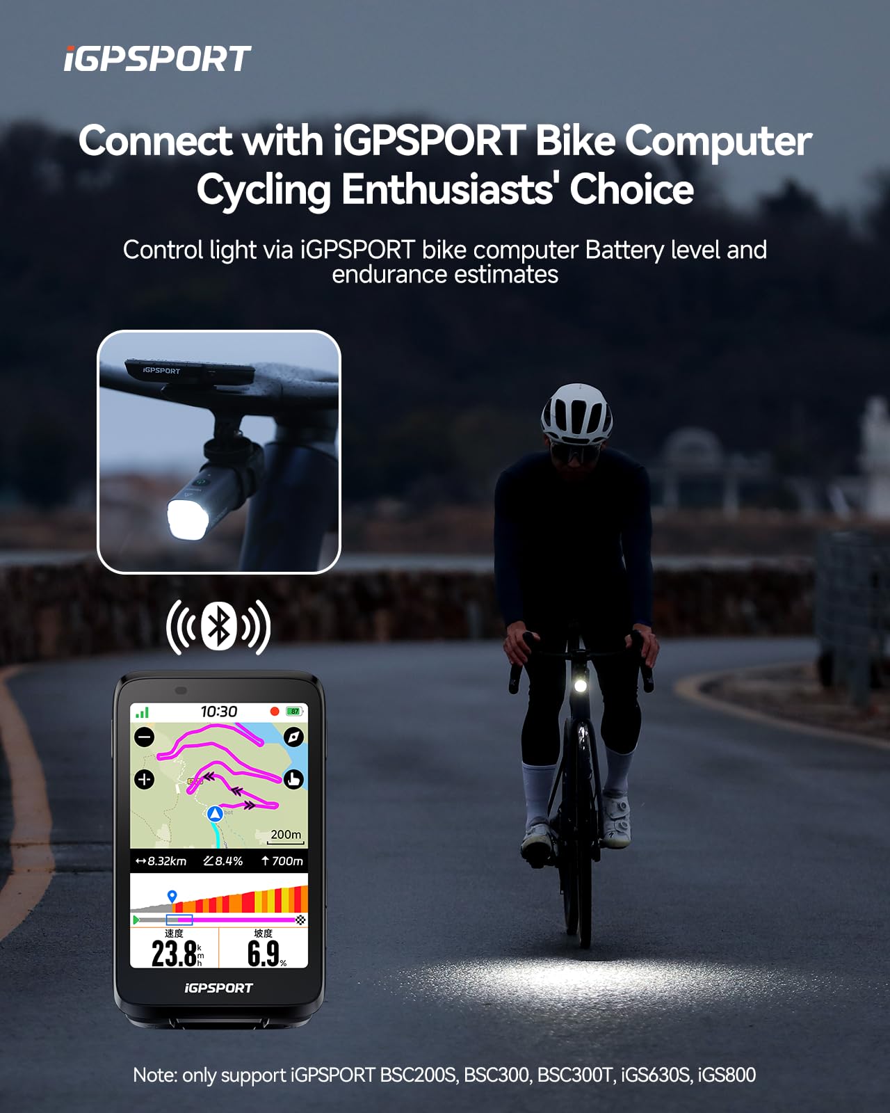 Amazon.co.jp: iGPSPORT VS1200S スマート自転車ライト バッテリー