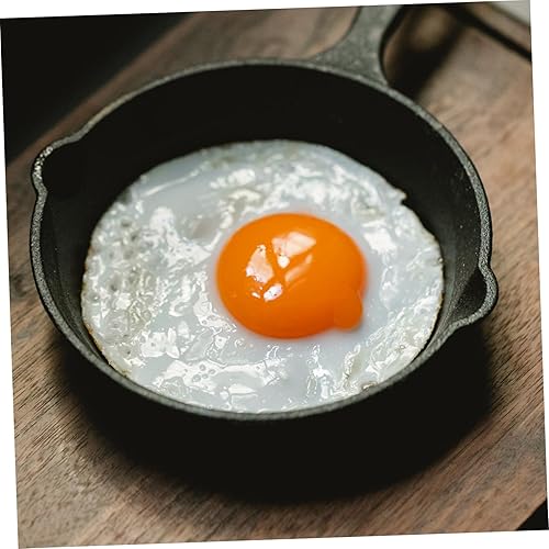 Miniatura 3 de DOITOOL Sartén antiadherente de hierro fundido con tabla de madera, sartén de cocina gruesa para tortilla de bistec y cocina casera, olla de cocción