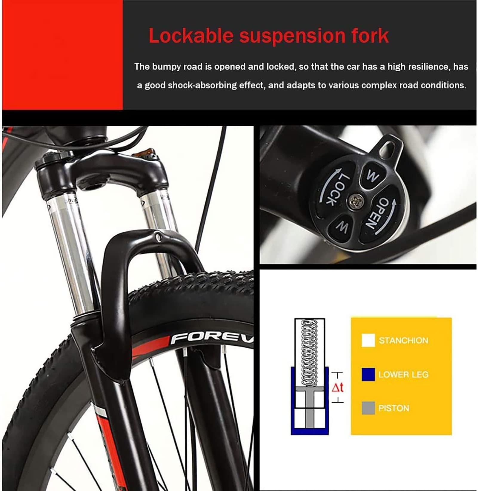 VTT New Speed 26 Pouces - Pneus Larges - 21 Vitesses - Freins à Disque - Cadre Aluminium - Neuf