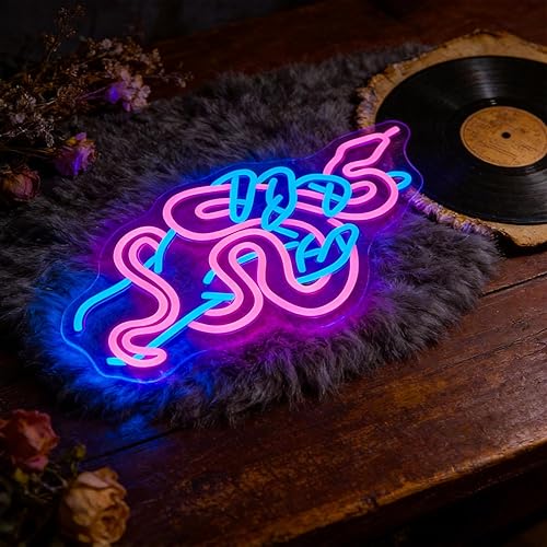 Miniatura 5 de Letrero de neón de serpiente, decoración de barra de luz de neón LED para decoración de pared, letrero de neón LED alimentado por USB, para