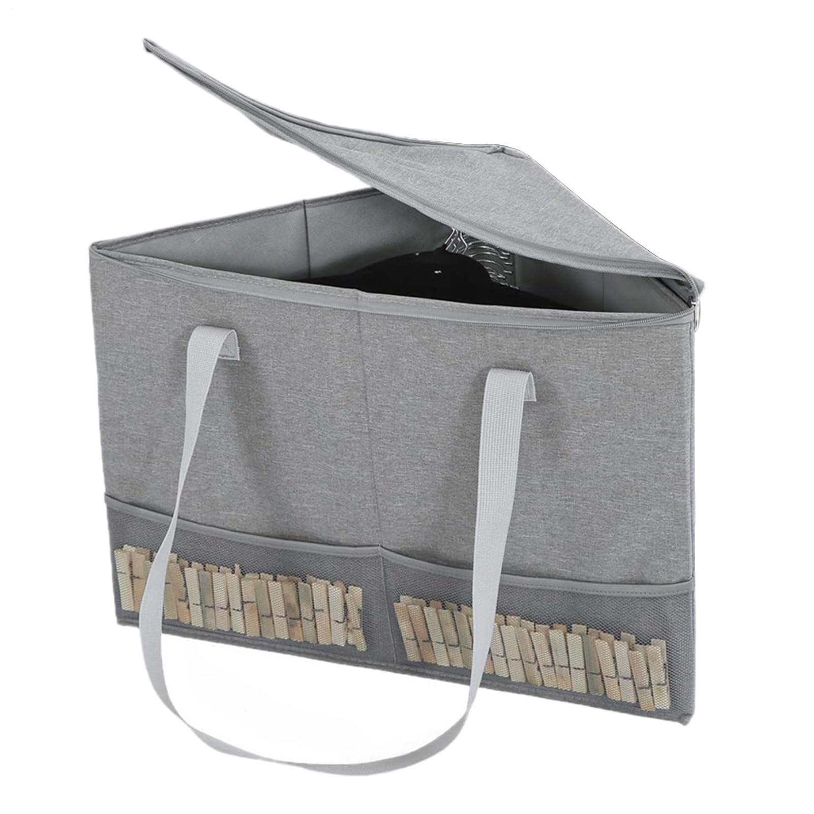 Bolsa De Almacenamiento Para Perchas En Forma De Triángulo Soporte Plegable | con Tapa Anti-Polvo y Plegable para Ordenar Dormitorios Lavanderías Apartamentos y Armarios