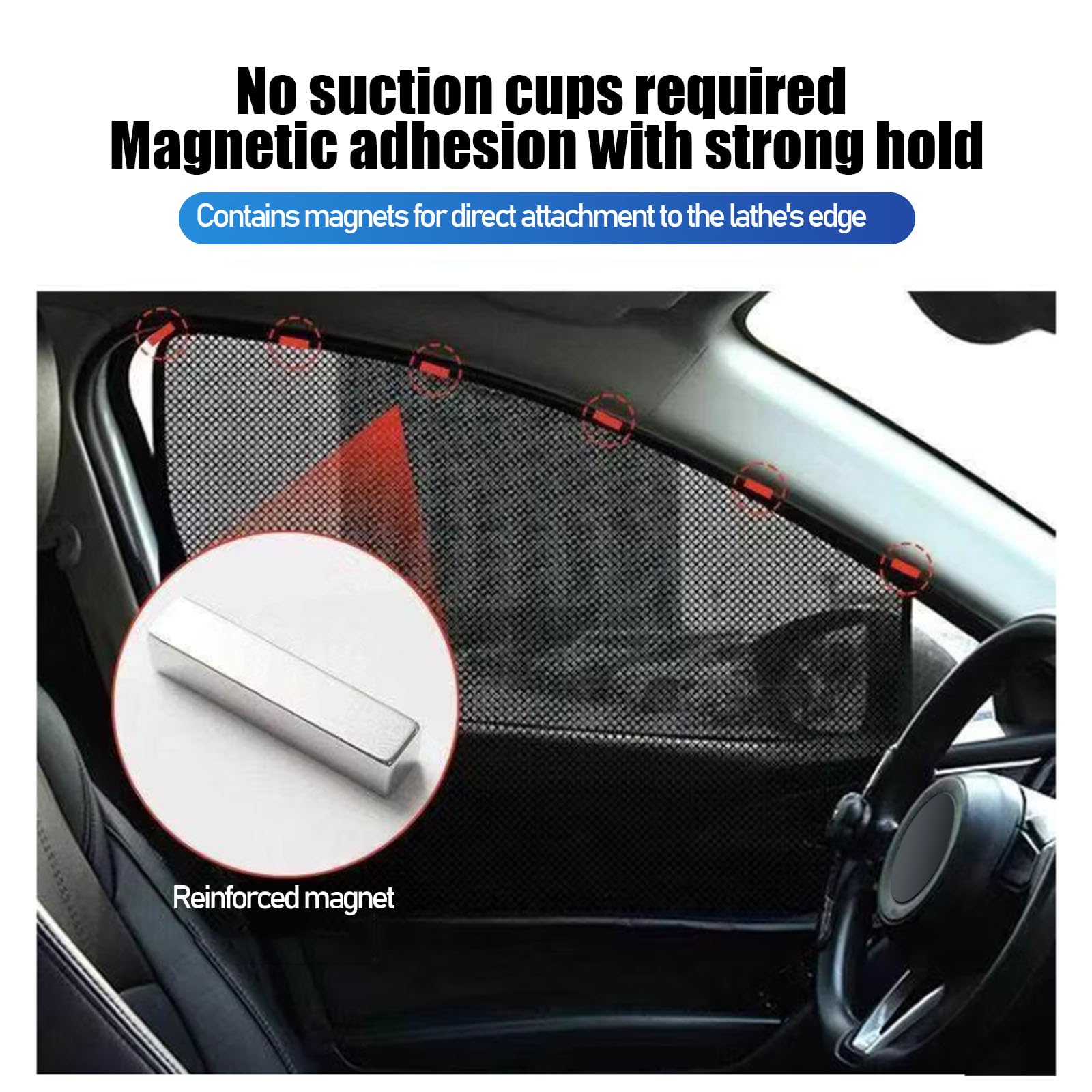 Parasoles de Coche Compatible con Seat Ateca Parasoles para Ventanas Laterales Traseras, ProteccióN UV YAislamiento TéRmico, Efecto Protector Magnetico Ventanas Laterales,4 Unidades