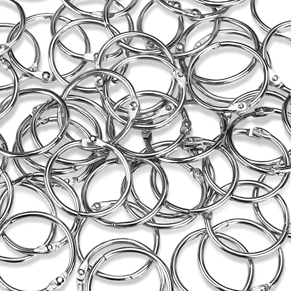 Metal Book Rings 1Inch, Loose Leaf Binder Ring(50 Pack) for School, Home or Office
