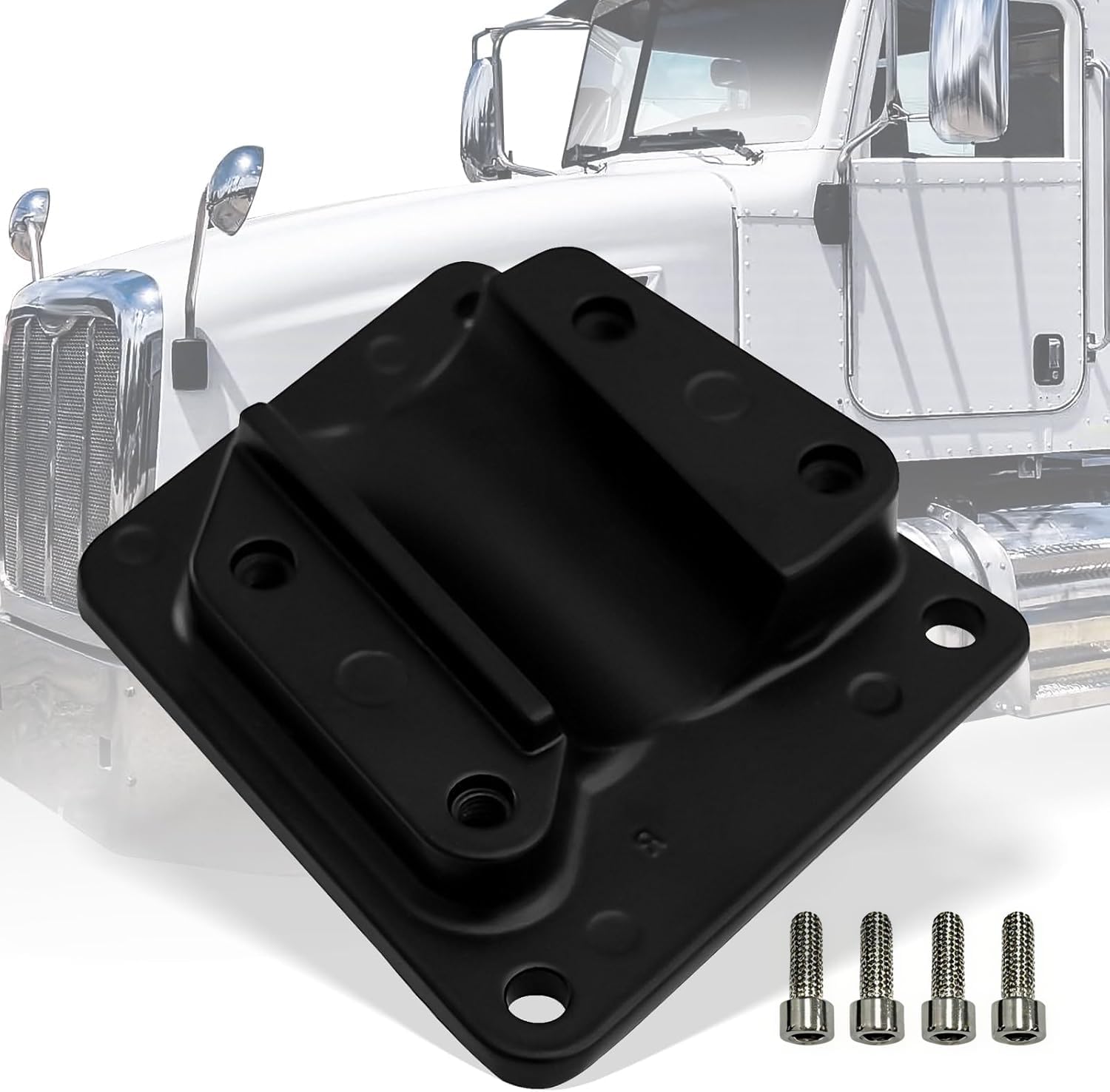 Bottom Mount Bracket Door Mirror Arm for Peterbilt 335 340 357 382 385 386 325 330 348 388 389 365 367 Truck After 2005 Aluminum Black Peterbilt Accessories Left Driver Side