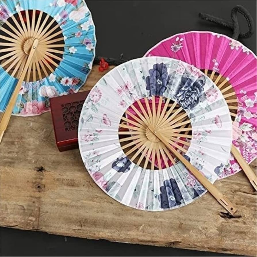 f(x) ブルーレイ round paper fan CD RED LIGHT他 Two Colorful Vintage Japanese Paper Fans