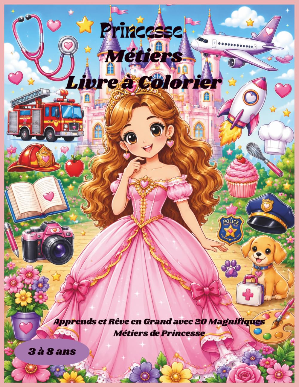 PRINCESSE Métiers livre à colorier: Apprends et rêve en grand avec 20 magnifiques métiers de princesse (Princesses Inspirantes)