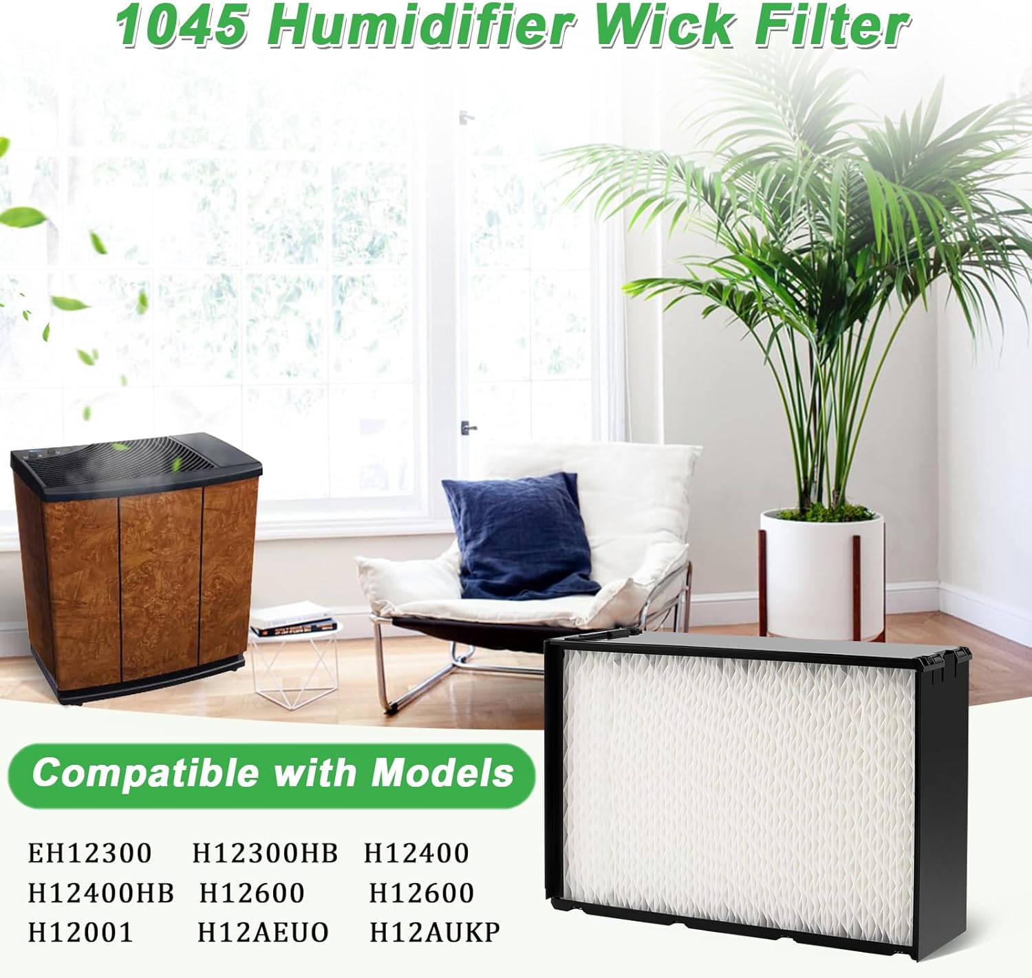 2 Pack 1045 Super Wick Humidifier Filter Replacement Compatible with 1045 Air-care Essick Humidifier Model H12300/H12300HB/H12400/H12400HB/H12600/H12600/H12001/H12AEUO/H12AUKP