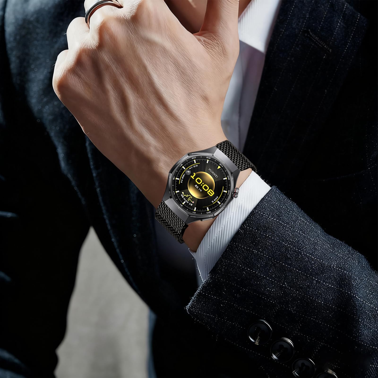 Bracelet Huawei GT6 Pro 46mm, 22mm Milanais Bracelet en Titane avec Boucle de Type Parachute pour Huawei Watch GT6/GT5/GT5 Pro/GT4/GT3/GT3 Pro/GT2/GT2 Pro/GT 46mm/Xiaomi Redmi Watch 5 Active/5 Lite
