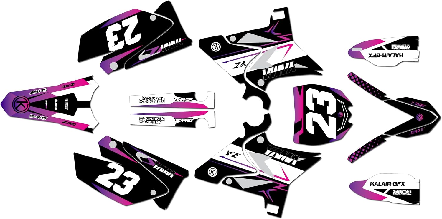 Graphics Kit for Yamaha YZ125 and YZ250 2002-2014 UFO Restyled Plastics EVADER Series Teal 9 Mil - Easy Go - Dirt pit bike motorcycle sticker, dirtbike racing decal motocross no-plastics