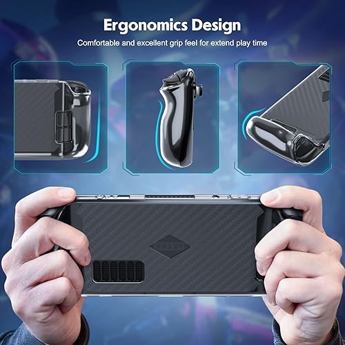 Miniatura 4 de Case for Steam Deck, SENQAO Clear Case for Steam Deck, TPU Cover Protector with Full Protection, Shock-Absorption, Non-Slip Anti-Scratch Ergonomic