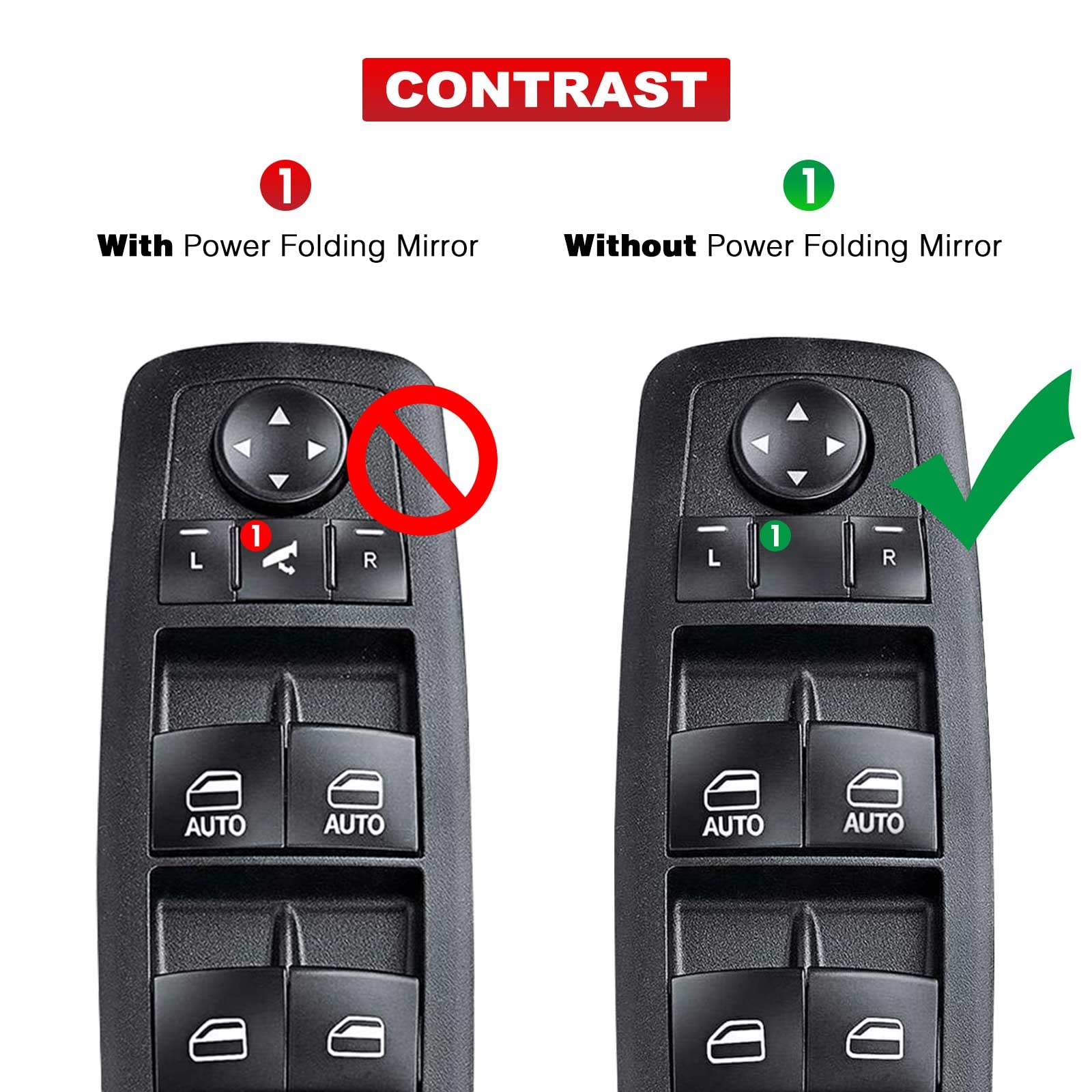 A-Premium Master Power Window Switch Compatible with Ram 1500 2500 3500 Pickup 2013-2015 Dodge Grand Caravan Chrysler Town & Country 2012-2015