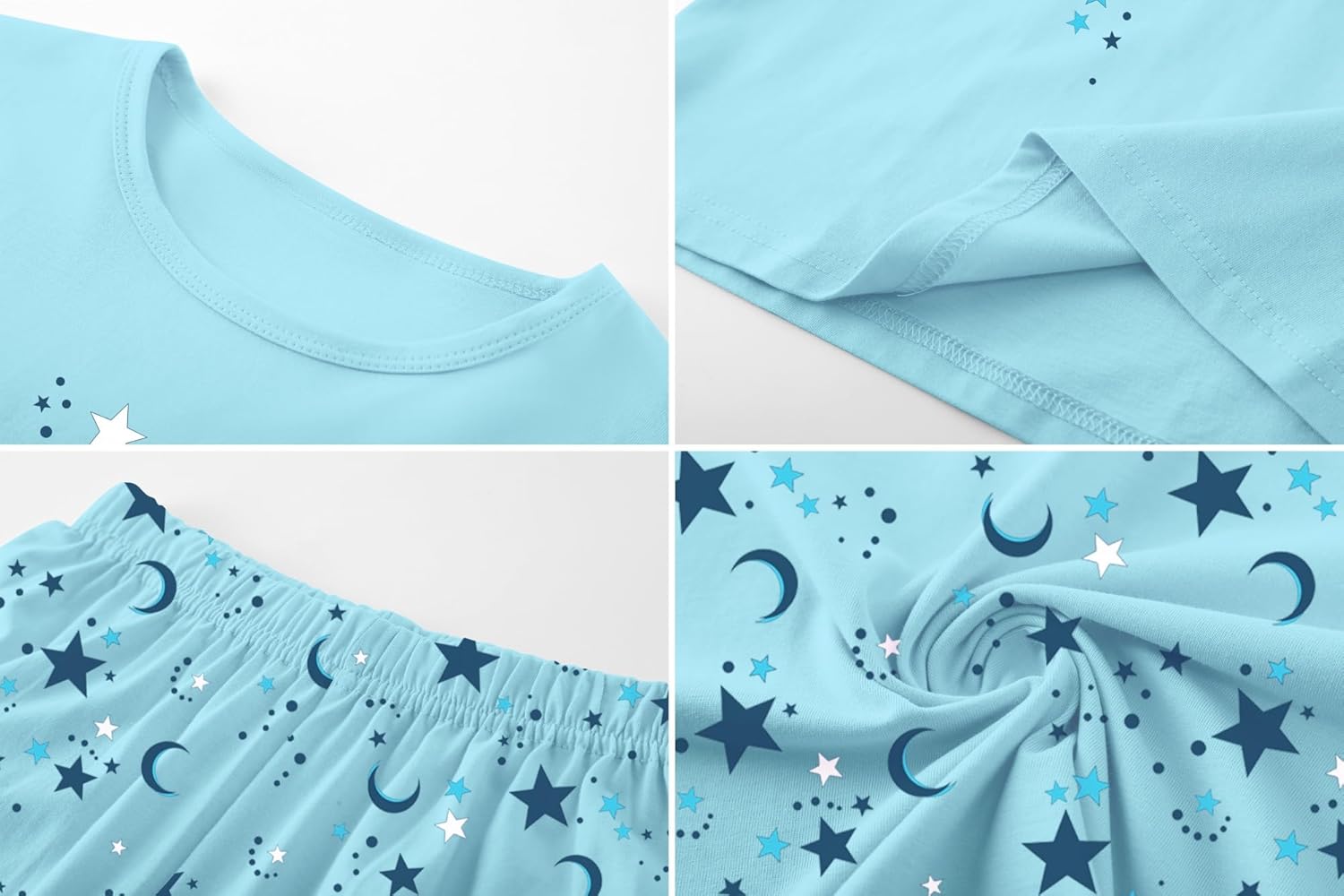 Umeyda Girls Pajamas Set, Cotton Pjs Cartoon Pattern 3PCS Sleepwear Lounge for Kids Size 5-14 - Image 7