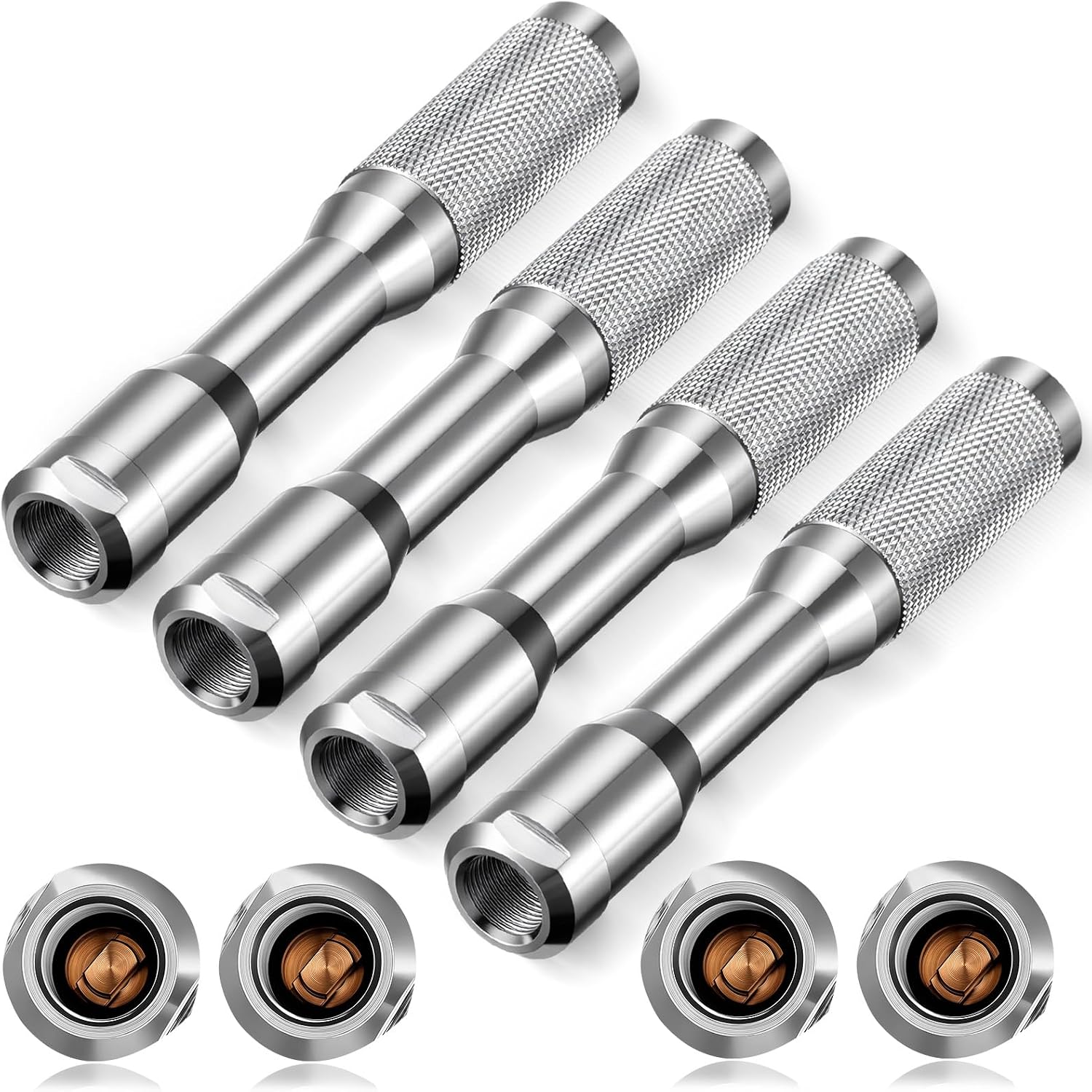 2 Pack Large Bore Lock on Air Chuck with 1/4” Npt Female Thread, Straight for Tires with Large and Super Bore Valves for Off-Road Trucks & Heavy Equipment