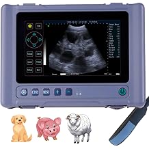 T1 Portable Ultrasound Machine with an 8-inch Touchscreen and a 4.0 MHz Rectal Array Probe for Pregnancy Detection in Pigs, Cattle, Sheep, and Horses. Detection Depth 4.7-7.8 inches