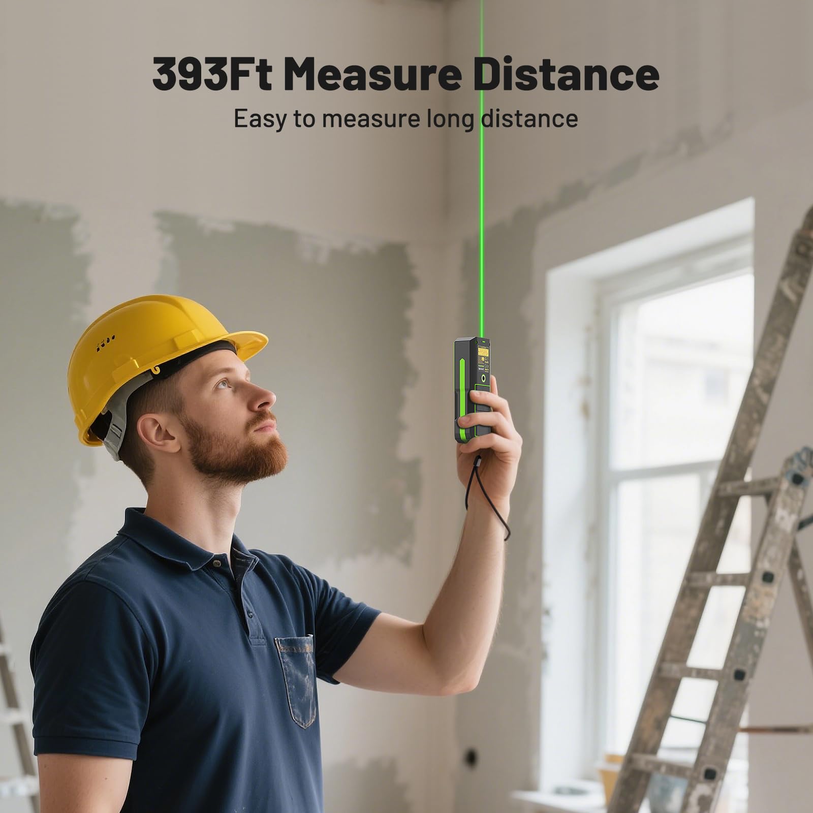 120m Outil de Mesure Laser Vert Huepar avec Contrôle par Application | Distancemètre Bluetooth Rechargeable,Capteur d'angle, Modes Multiples,IP54 Étanche Durabilité pour Maison et Construction
