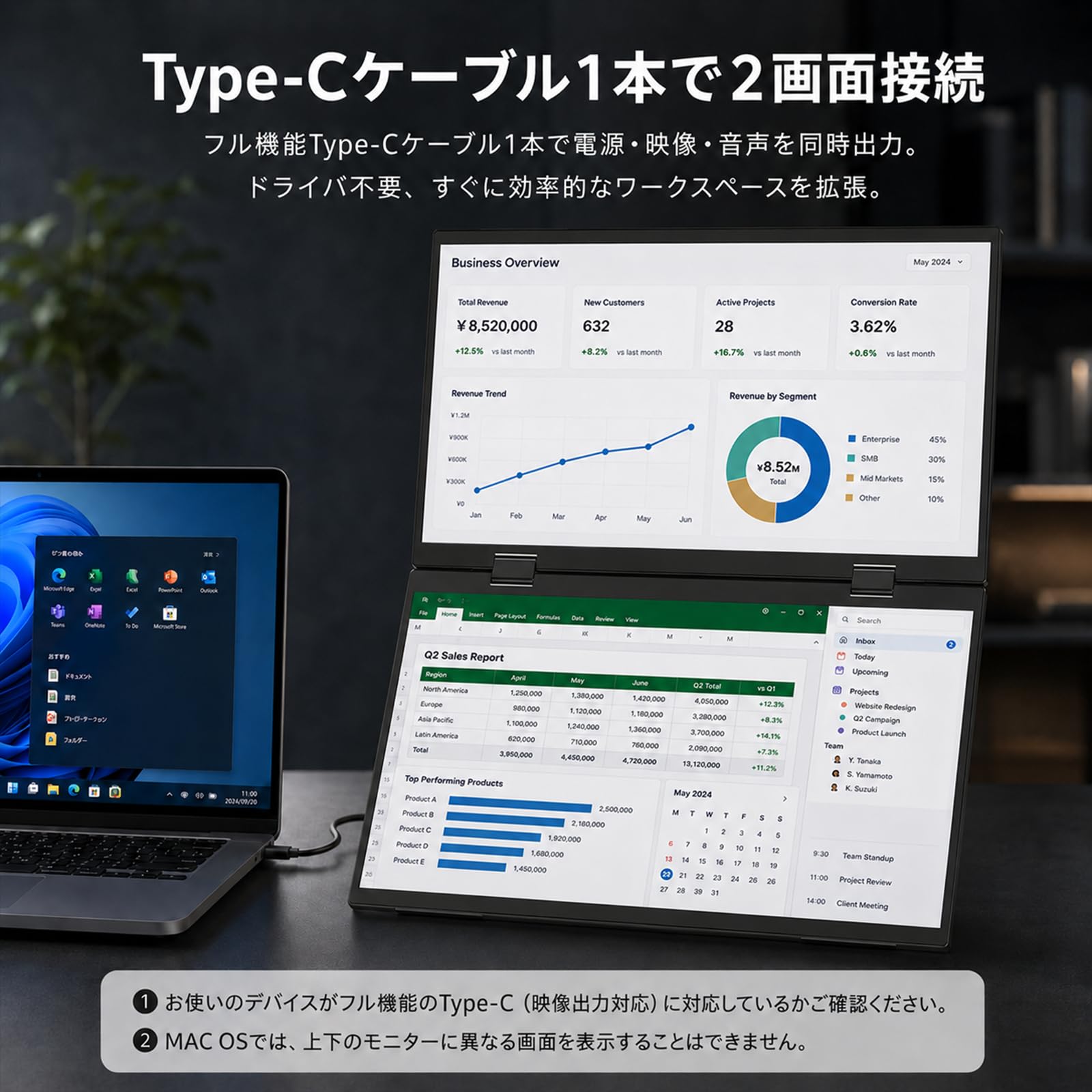 Amazon.co.jp: XUNDEFINED デュアルモバイルモニター 15.6インチ
