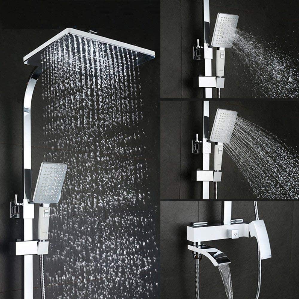 DFGHNBVC Shower Set Shower Faucet Set Bronze Waterfall Wall Bathtub Faucet Mixer Tap Shower Head Chrome Bathroom Shower Set G2407 G2407-8 G2407-G2407,G2407-8