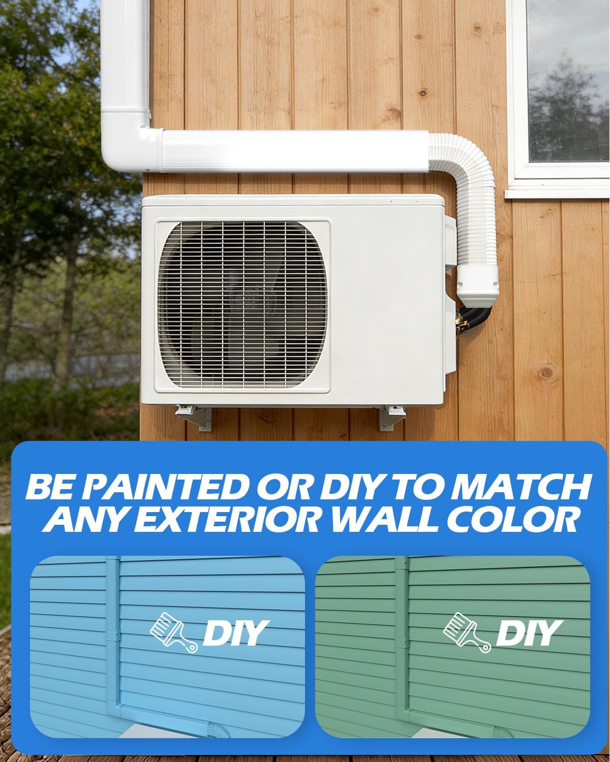 Mini Split Line Cover: Line Hide for Mini Split Air Conditioner Central AC HVAC - Waterproof Decorative Pipe Cover for Outdoor 25.5 Feet (3" x 25.5 Feet)