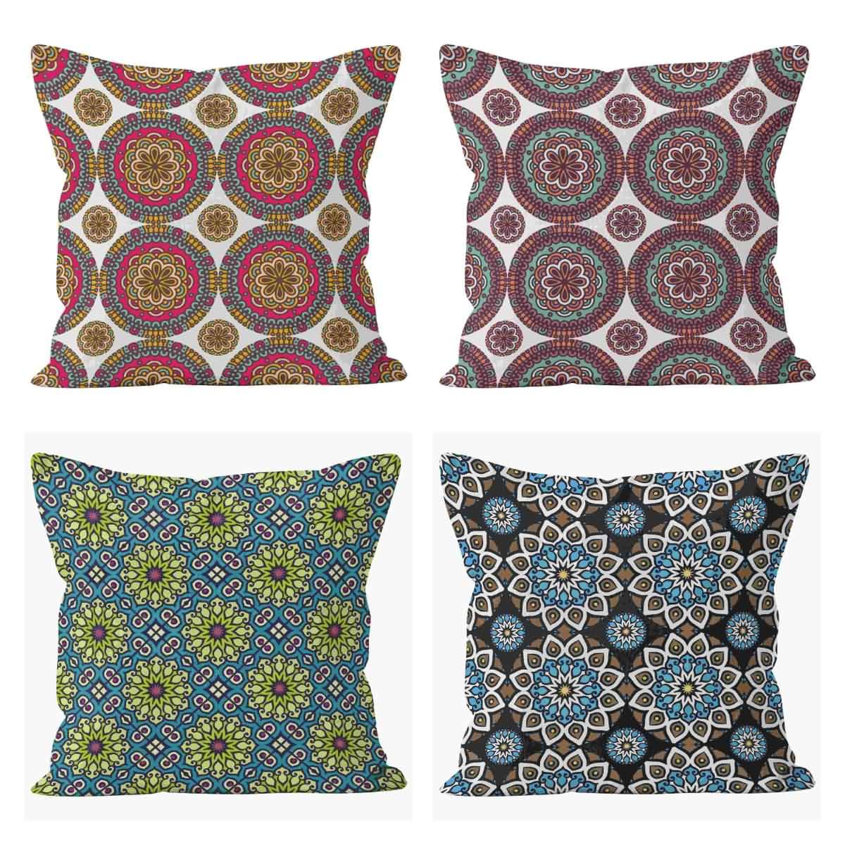 Housses de coussin 50x50 cm mandalas pour décorer votre salon et canapé