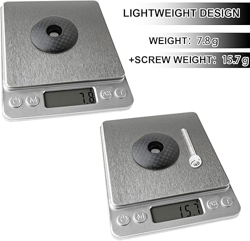 Miniatura 4 de BUCKLOS Tapa superior para auriculares de bicicleta y tuerca de estrella, aleación de aluminiofibra de carbono para vástagos de manillar de