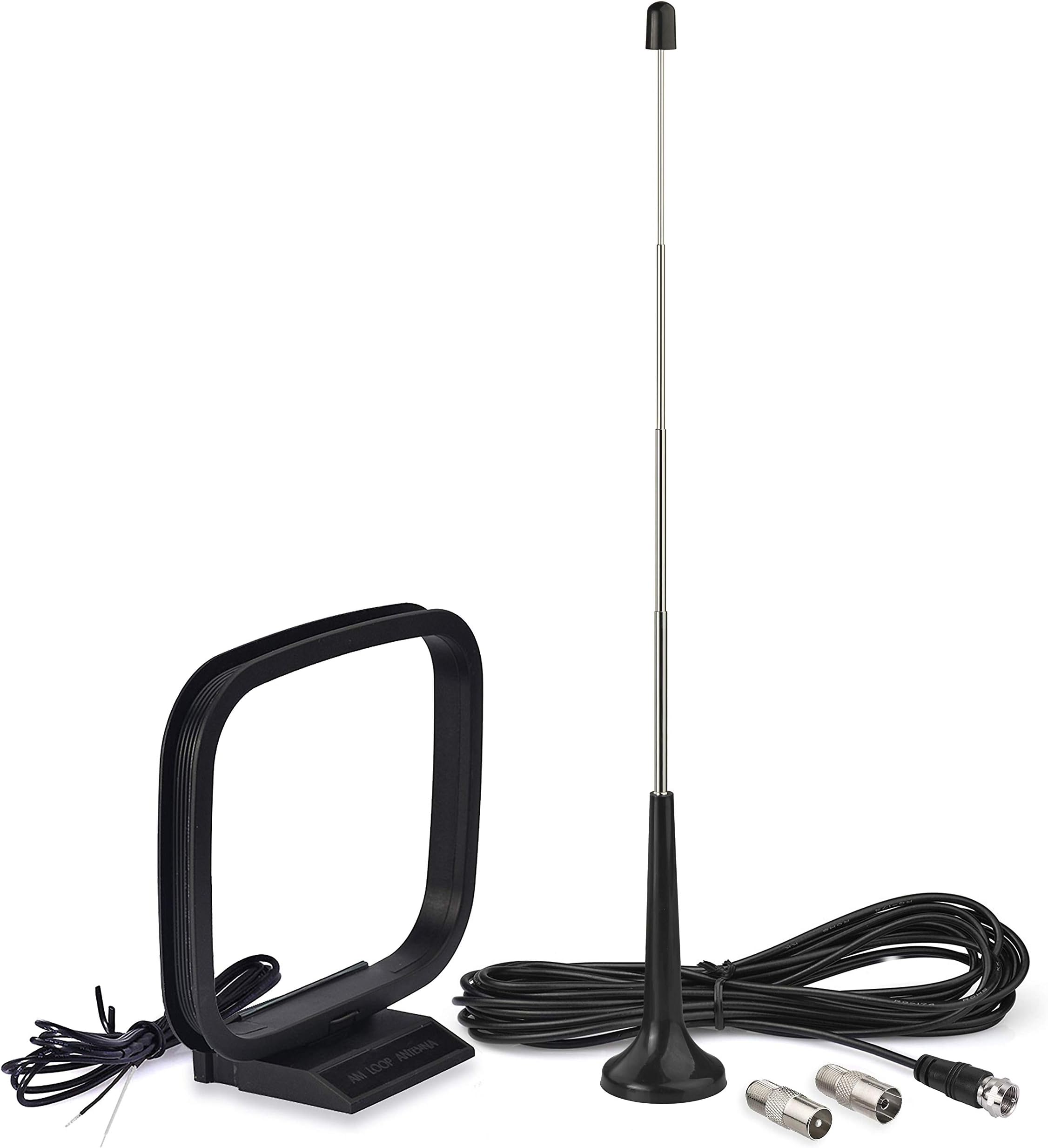 AM FM Antenna Kit, Telescopic FM Antenna with Base