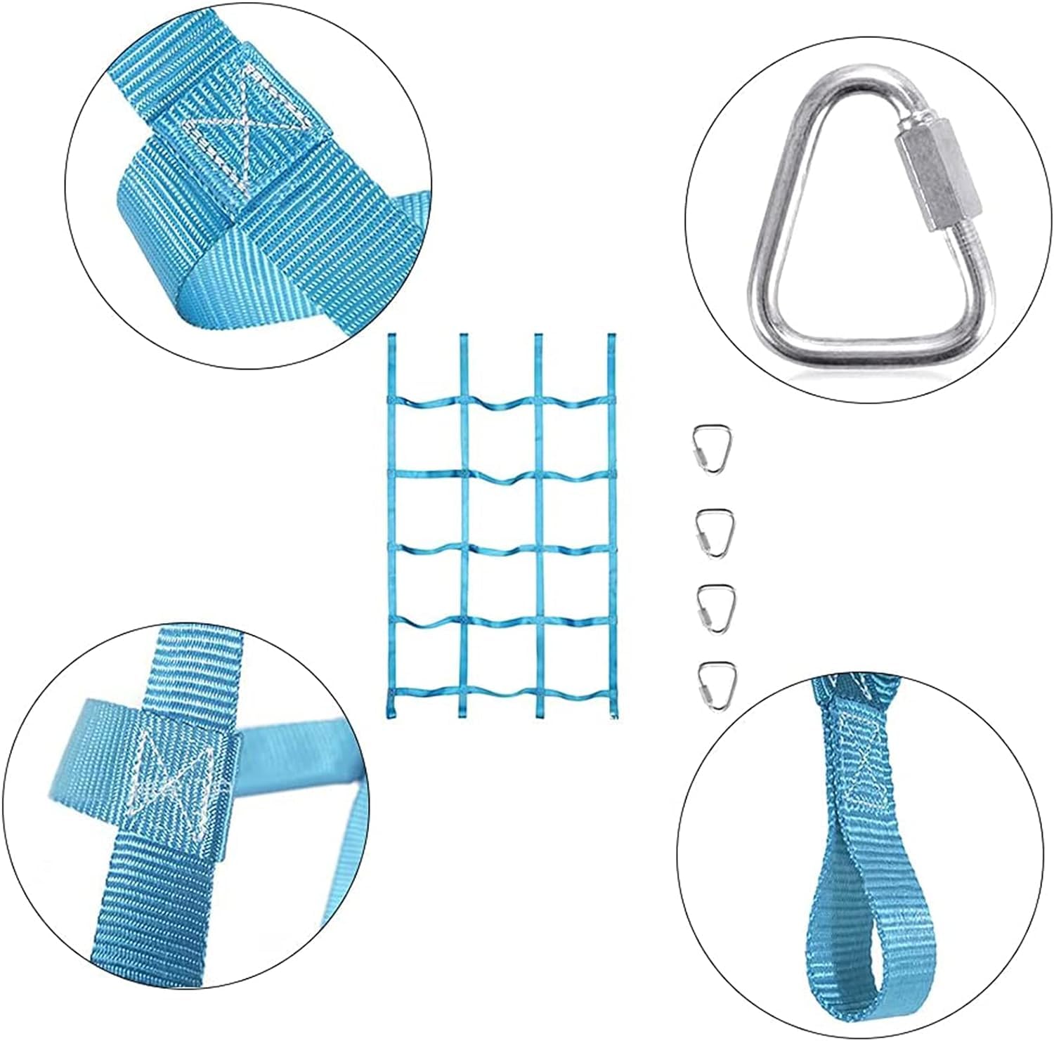 Red de Escalada, Escalera de Cuerda de Red de Carga de Escalada Ajustable, Red de Correas de Carga al Aire Libre for Fitness for Adultos(Light Blue)