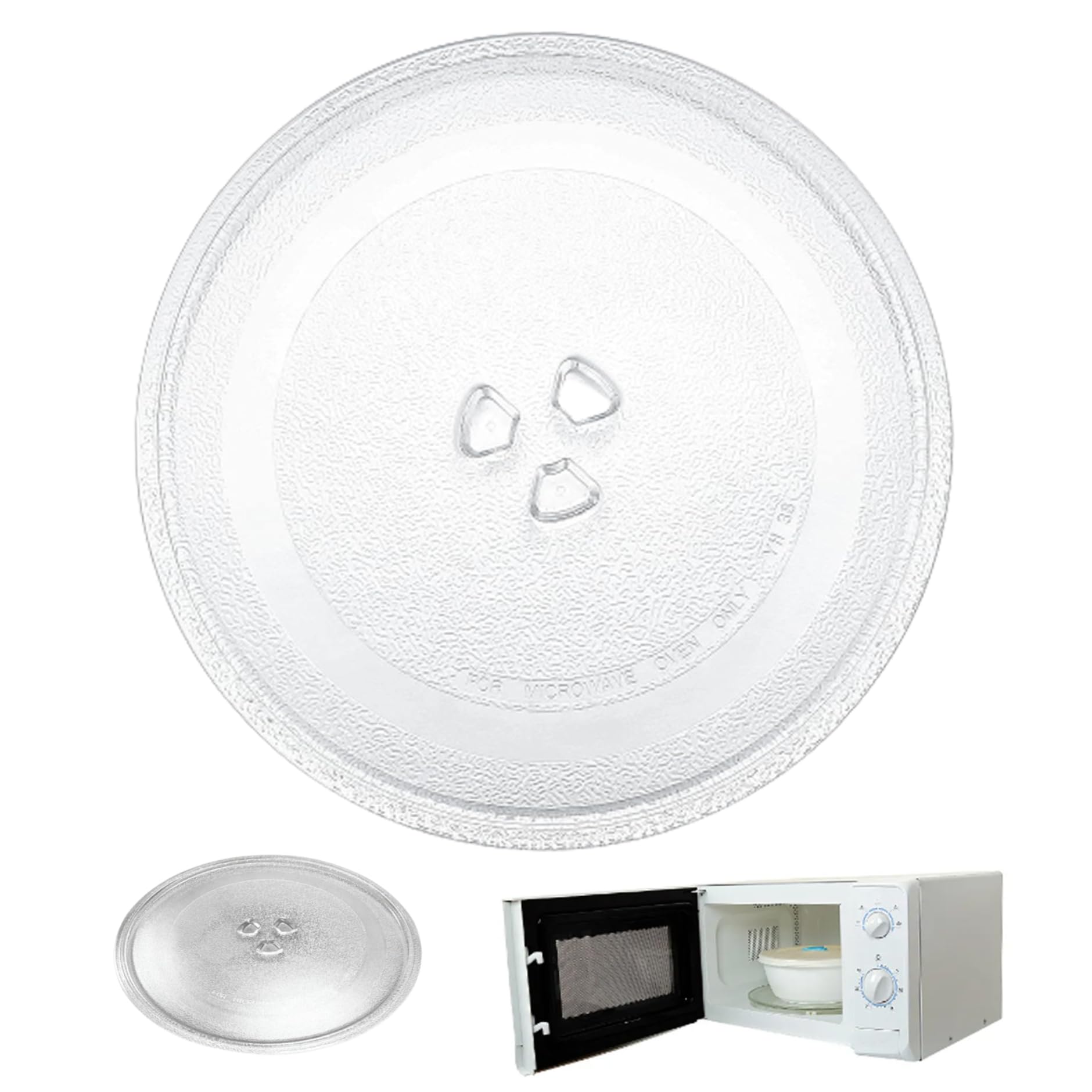 Plateau tournant en verre micro-ondes 9,6 pouces avec base Y