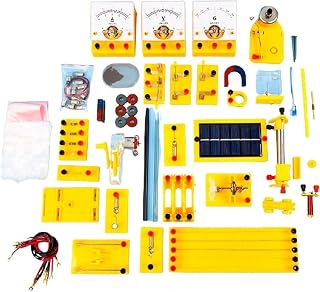 Large Size Physics Electricity & Electromagnetism Experiment Box, Full Accessory Lab Kit, Motor Generator Circuit Resistance Testing Equipment