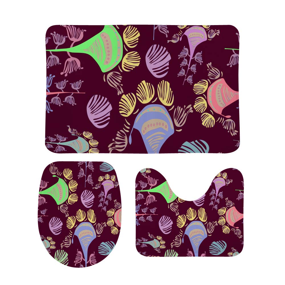 Tapis de bain antidérapants pour éviter les glissades lot de 3 rose