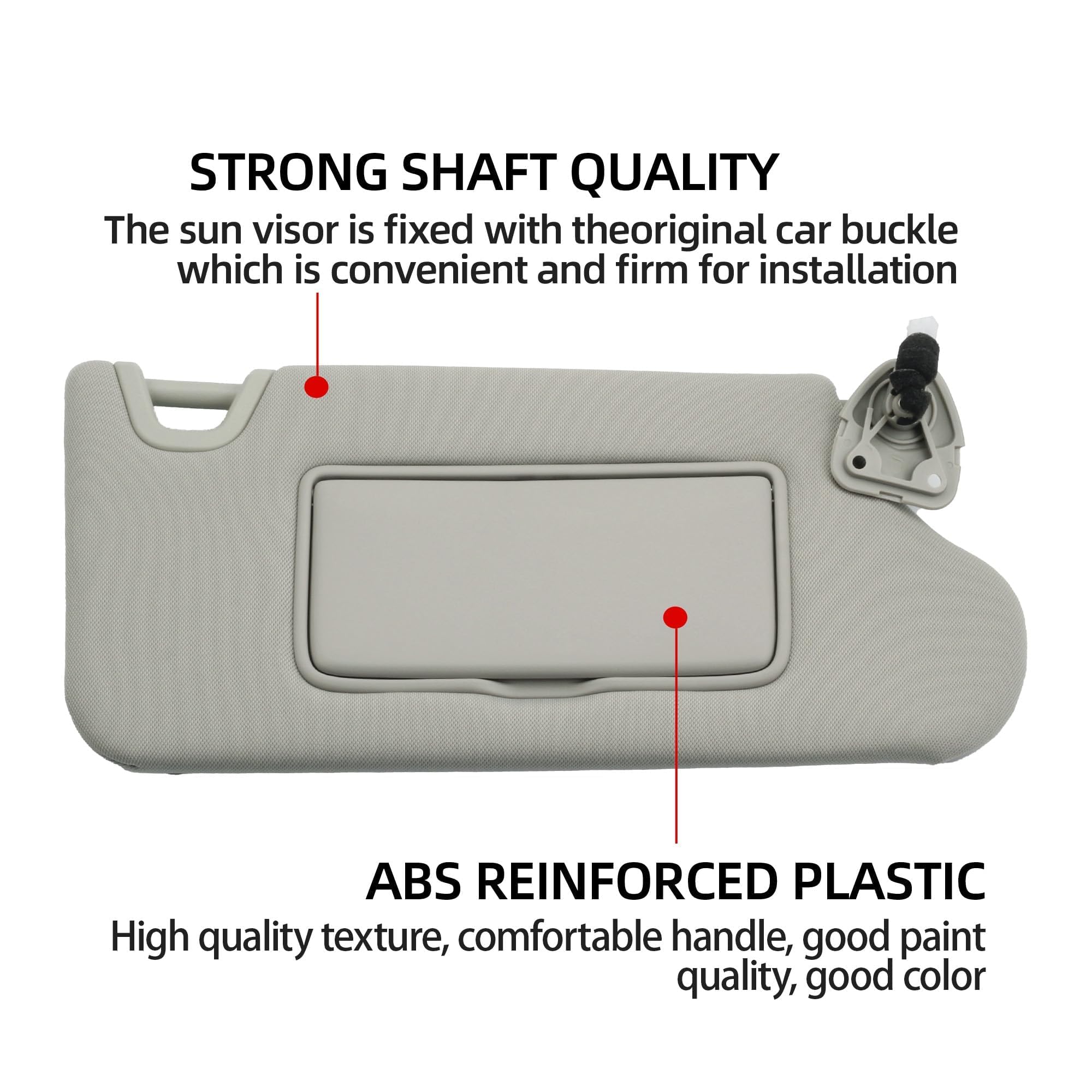 Dasbecan Gray Left Driver Side Car Sun Visor Copatible With Dodge Ra 1500 2500 3500 2002 2003