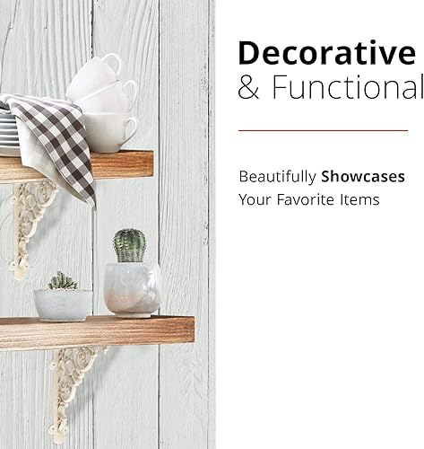 Miniatura 3 de NACH JS-90-417AW - Soportes de estante decorativos para estantes de madera, soportes de estante resistentes, soportes de estante de pared grandes,