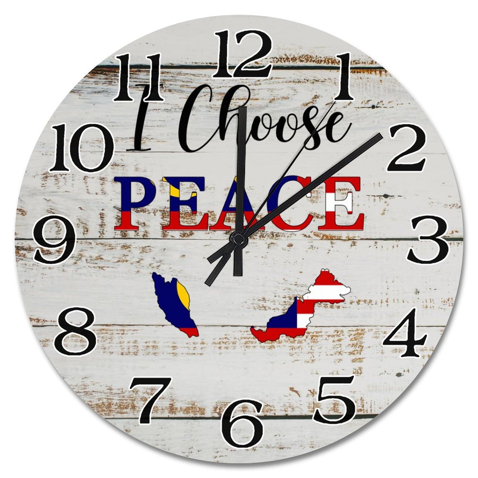 Horloge murale Malaisie ronde pour habiller un mur vide sans faire de bruit