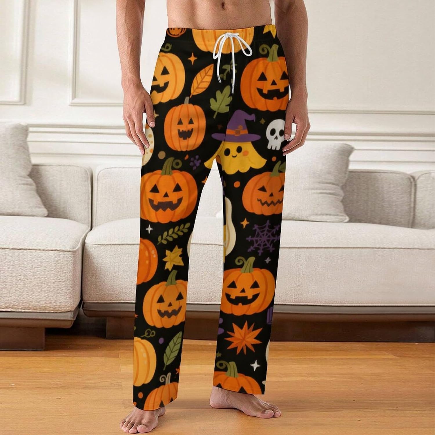 Men's Pajama Bottoms Soft Sleepwear Pants with Pockets And Drawstring, Comfy Elastic Waist Lounge Pants for Men