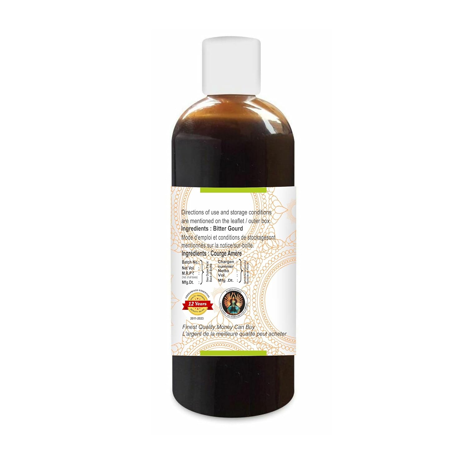 Greenwood Essential Pure Bitter Gourd Oil (Momordica charantia) Cold Pressed 200ml (6.76 oz)