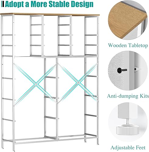 Miniatura 10 de VASICAR Cómoda para dormitorio con 18 cajones, cómoda de almacenamiento de tela, cómoda para armario, guardería, mesita de noche, sala de estar,