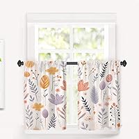 Vista 46 de Cenefas de cocina modernas con patrón de cobre marrón dorado para ventanas, cenefas opacas abstractas de marcas de arañazos y cortinas opacas