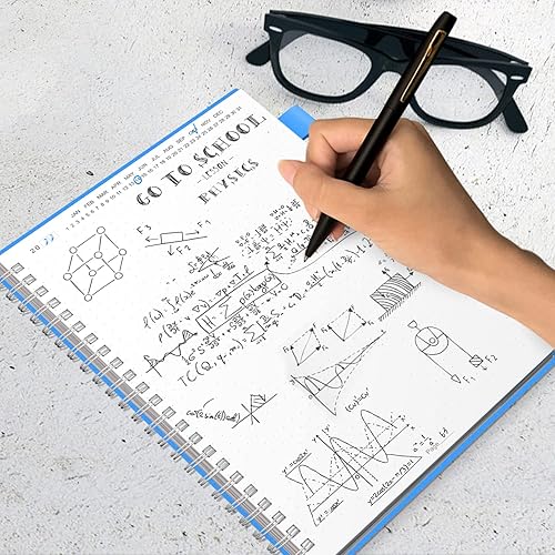 Miniatura 2 de Regolden-Book Cuaderno de puntos en espiral sin fecha, cuaderno mediano de cuadrícula A5, cuaderno de espiral grueso con soporte para bolígrafo, 160