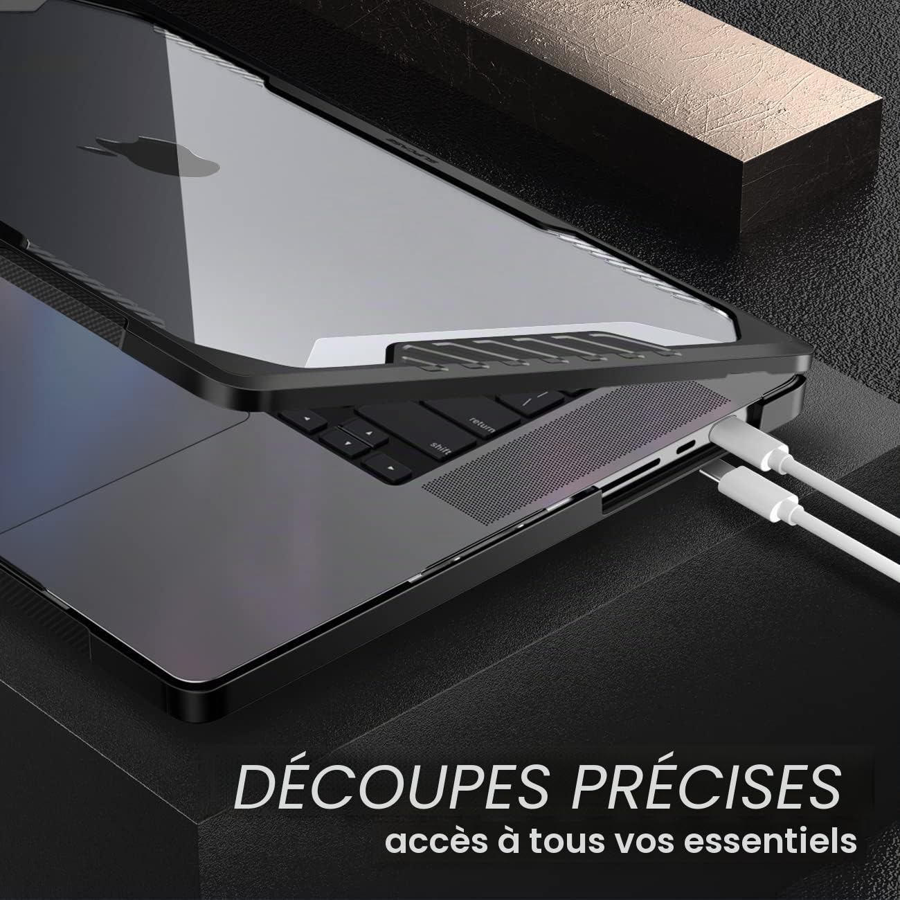 SUPCASE Coque pour MacBook Pro 16 Pouces (2026-2021), M5/M4/M3/M2/M1 Pro/Max A3403 A3186 A2991 A2780 A2485 Étui Fine Protection Rigide Robuste Anti-Rayure Antichoc pour MacBook Pro 16", Noir