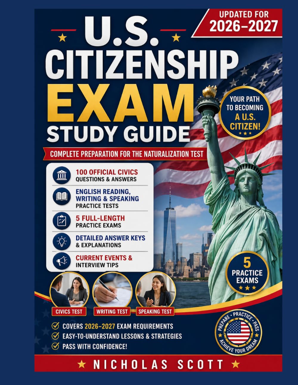 US CITIZENSHIP EXAM STUDY GUIDE 2026-2027: US CITIZENSHIP TEST BOOK SECRETS