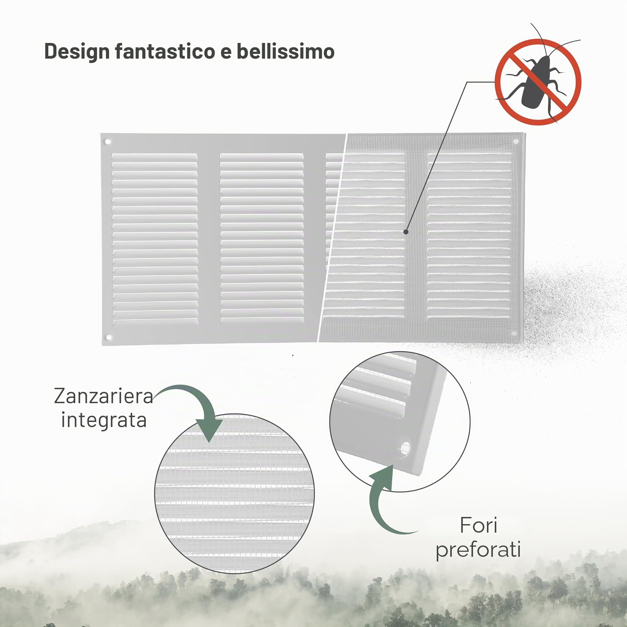 Vent Systems Copertura per sfiato dell'aria in metallo, 200 x 400 mm, colore: bianco, 20 x 40 cm, confezione da 2 pezzi