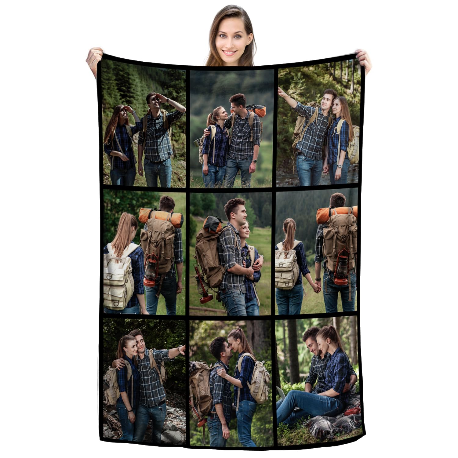 Custom Photo Blanket Personalized Soft Throw Blankets with Your Picture & Text, Perfect for Mom, Dad, Family, Lover