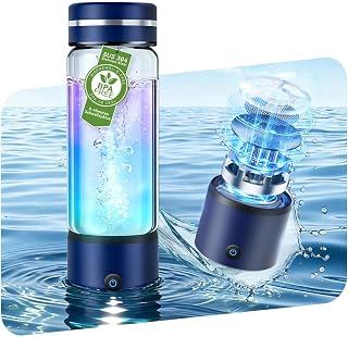 Generador de agua de hidrógeno de 420 ml | Adopta tecnología SPE y PEM | 【Contenido doble de hidrógeno NO.1】 | 0 cloro y 0 ozono | Sello 100% a prueba de fugas | Botella de agua de hidrógeno