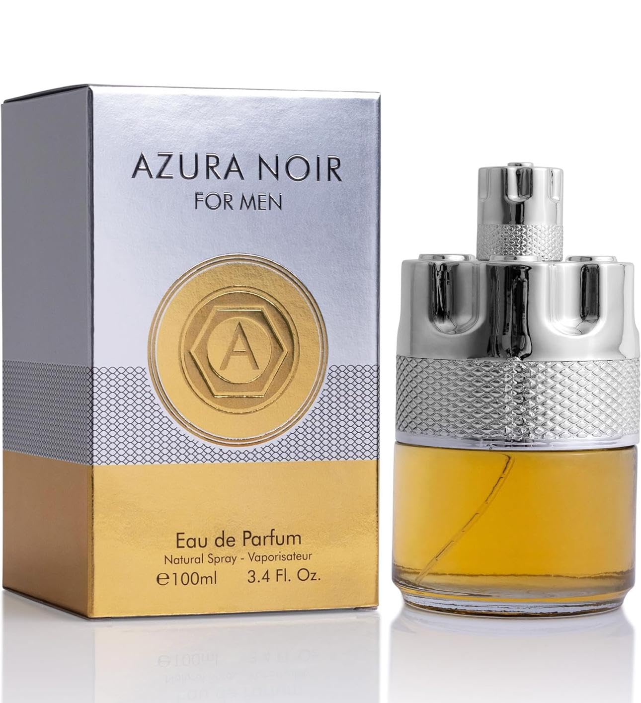 Azura Noir for Men Eau De Parfum – Woody Spicy Fragrance – Long-Lasting Cologne Choice For Daily Wear – Top Notes of Lemon, Nigerien Ginger, Refreshing Mint & Lavender – Elegant 100ml Bottle