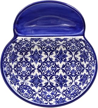 Portuguese Azulejo Ceramic Olive Dish Blue & White Tile Pattern, Handcrafted in Portugal, Decorative Snack or Appetizer Bowl with Traditional Tile Design Small