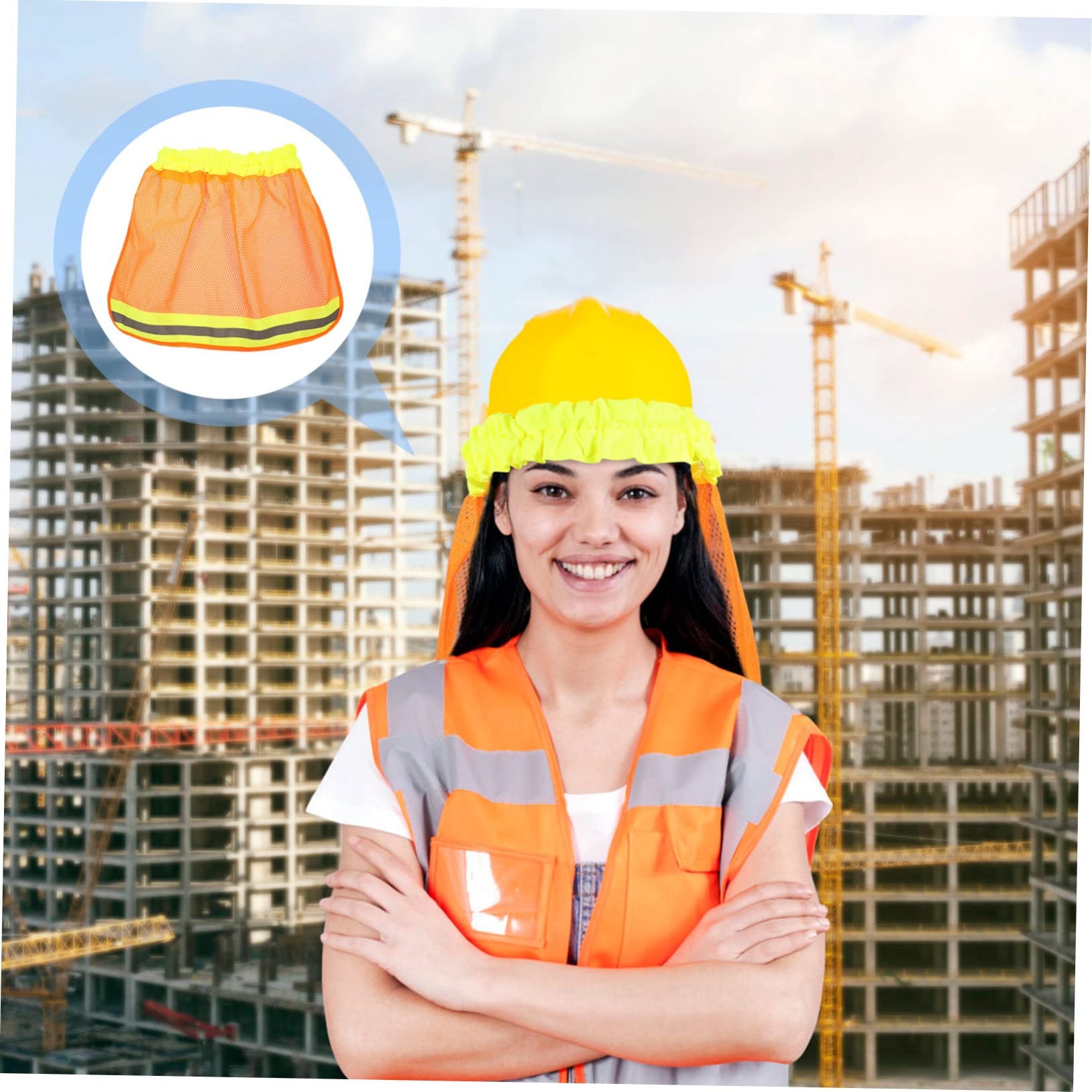 UKCOCO 10pezzi Copripale Per Casco Da Costruzione Protezione Neck Shield Copertura Per Sole e Riflettente Per Attività All Aperto Compatibile Con Caschi Di Sicurezza