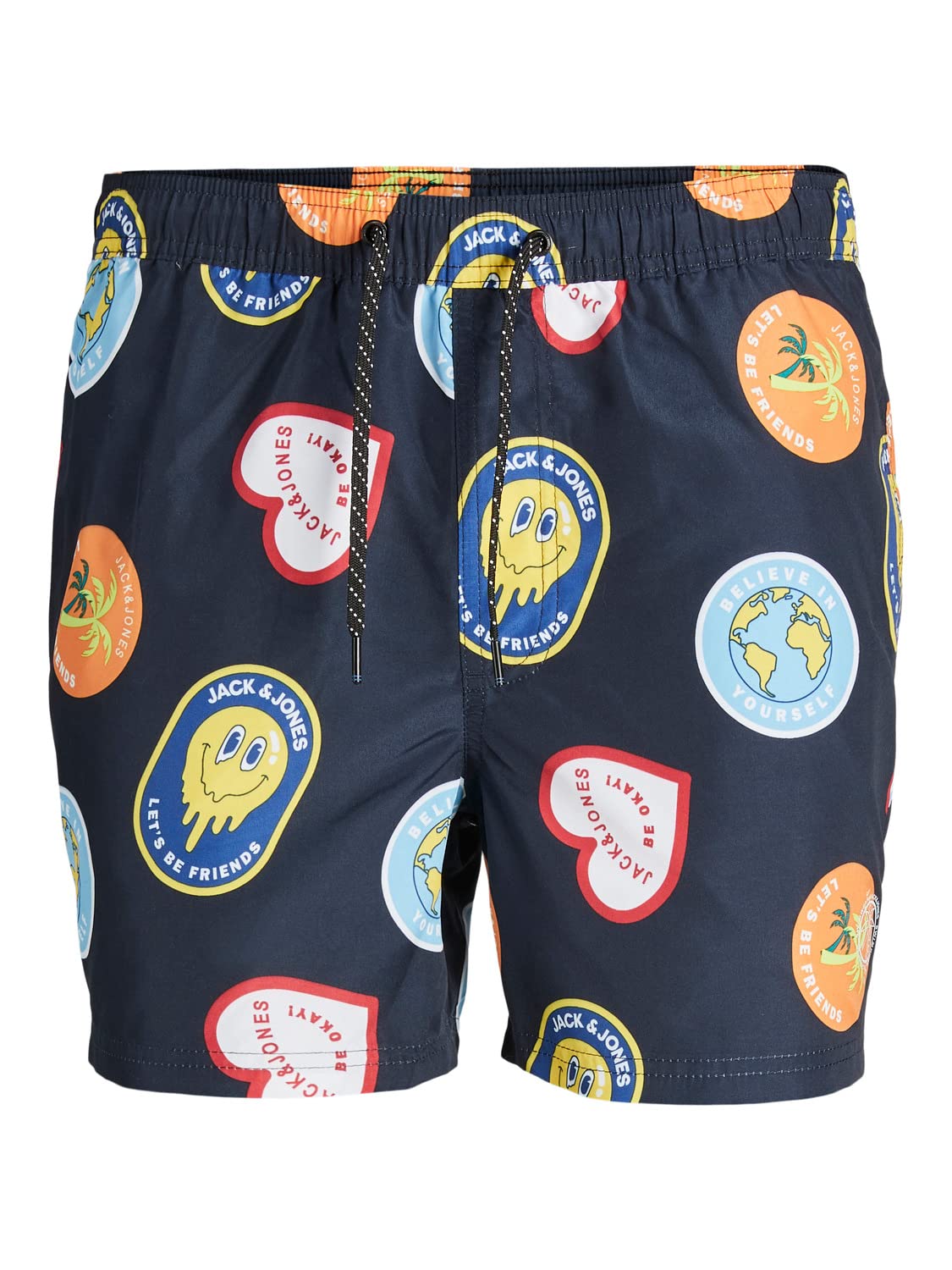 JACK & JONES Men's Jpstfiji Jjswim Big Prints Swimming Shorts, Blazer Navy, M