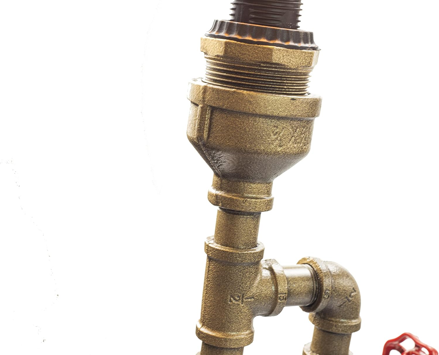 Steampunk Lamp with Dimmer, Dimmable Loft Style Industrial Vintage Antique Style Light with Bulb, Wood Base with Iron Piping Desk Lamp, Retro Desk Lamp LL-034