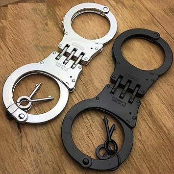 Amazon Tronic Worx 2個 プロフェッショナル ダブルロック クロムスチール ヒンジ付き 警察 セキュリティ手錠 本物 Tronic Worx タックルボックス